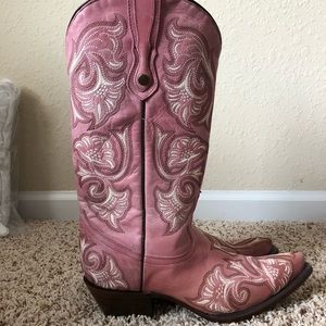 Never Worn Corral Pink Cowgirl Boots